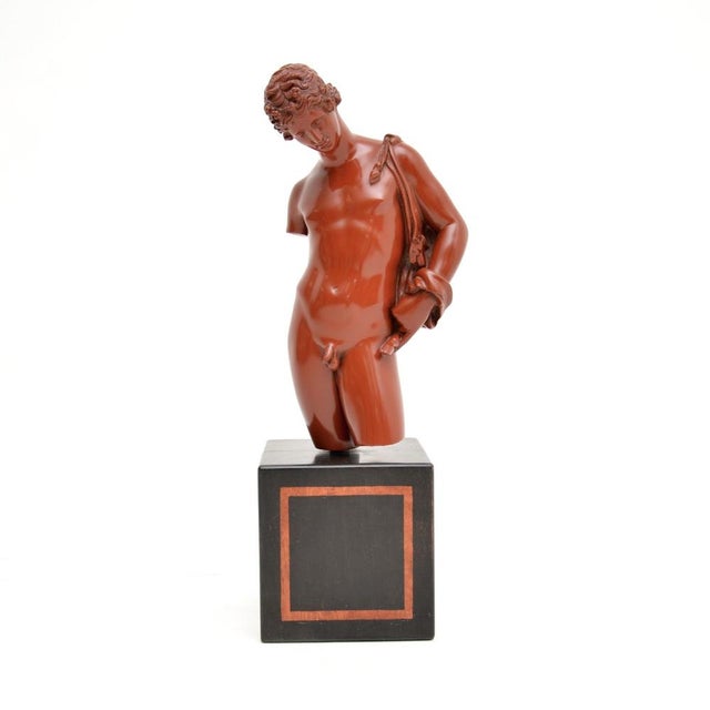 A beautiful antique neoclassical style sculpture of Meleager. This was likely made in England around the 1950-60’s. In...