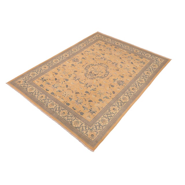 Shabby Chic Shabby Chic Orange/Beige Wool Rug - 8'2'' X 10'1'' For Sale - Image 3 of 10