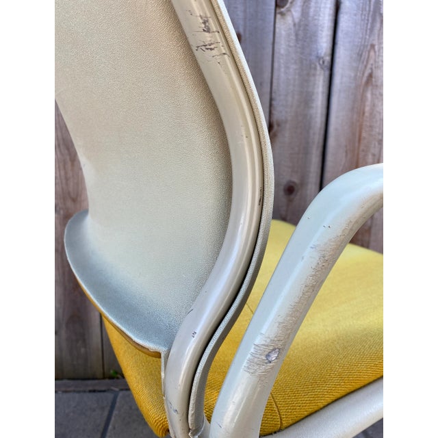 Vintage Mid-Century Steelcase Yellow Rolling Office Desk Arm Chair For Sale - Image 9 of 13