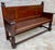 Brown Antique Spanish Oak Bench With Paneled Back and Turned Legs For Sale - Image 8 of 14
