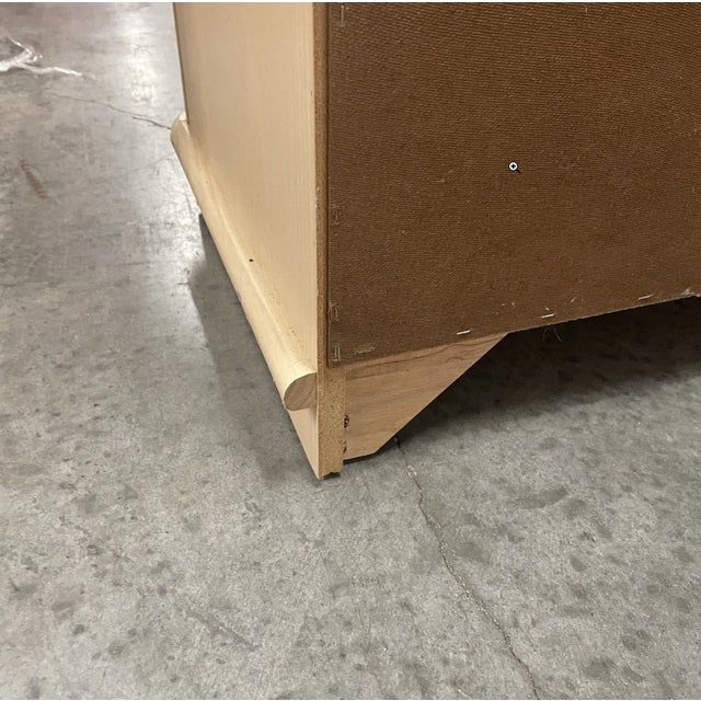 Vintage Broyhill MCM Pickled White Oakwood Flip Top Bar Cabinet or Buffet Server For Sale - Image 12 of 15