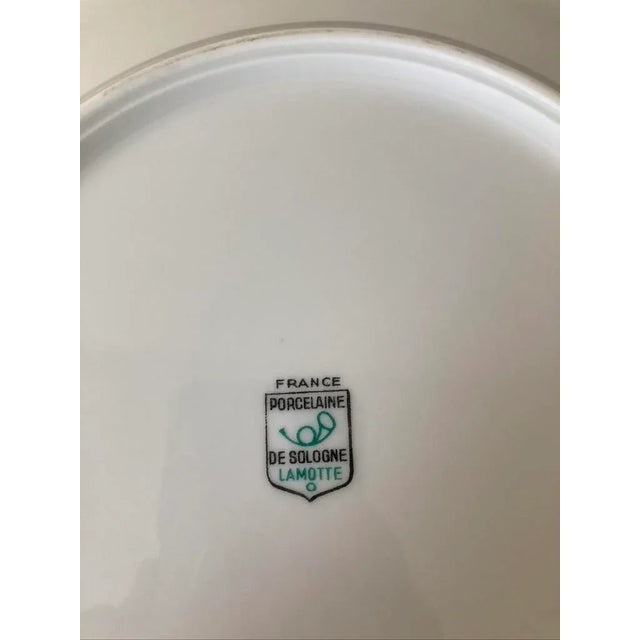 Mid 20th Century Vintage French Porcelain Limoges Fish Plates- Set of 2 For Sale - Image 10 of 12