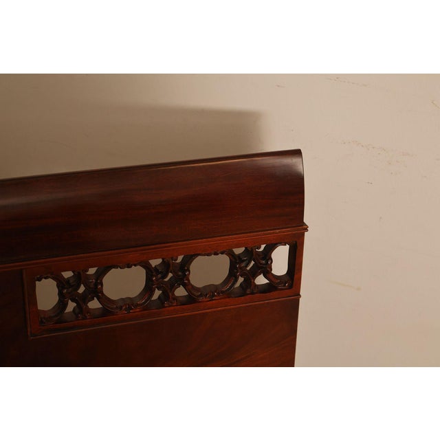 Pair of Vintage Flame Mahogany Twin Beds with Pierced Headboards, Circa 1940s For Sale - Image 13 of 18