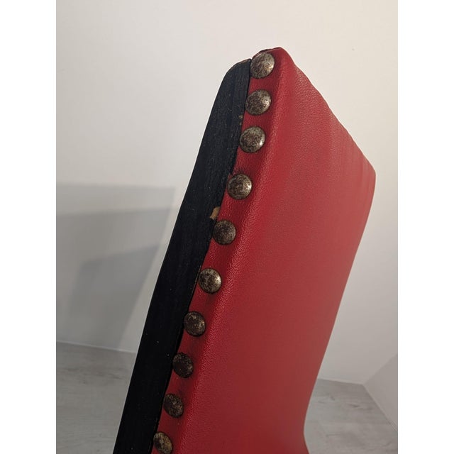 Vintage Wooden Chair in Red, 1960s For Sale - Image 10 of 11