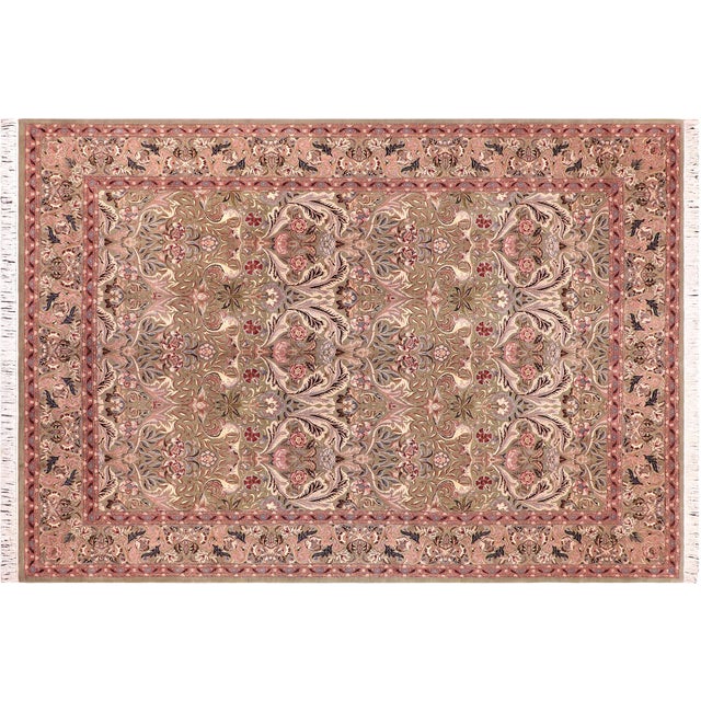 Textile Shabby Chic Pak-Persian Green/Rust Wool Rug - 9'0'' X 12'0'' For Sale - Image 7 of 9