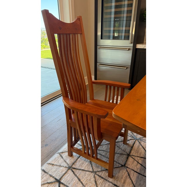 2000 - 2009 Handmade Amish Solid Cherry Wood Dining Set - 7 Pieces For Sale - Image 5 of 5