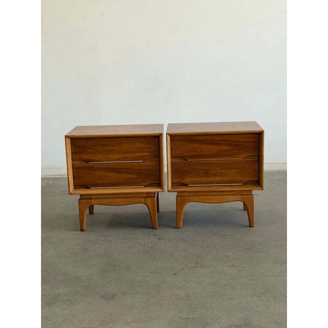 Mid-Century Modern Mid 20th Century Nightstands by Kent Coffey - Pair For Sale - Image 3 of 15