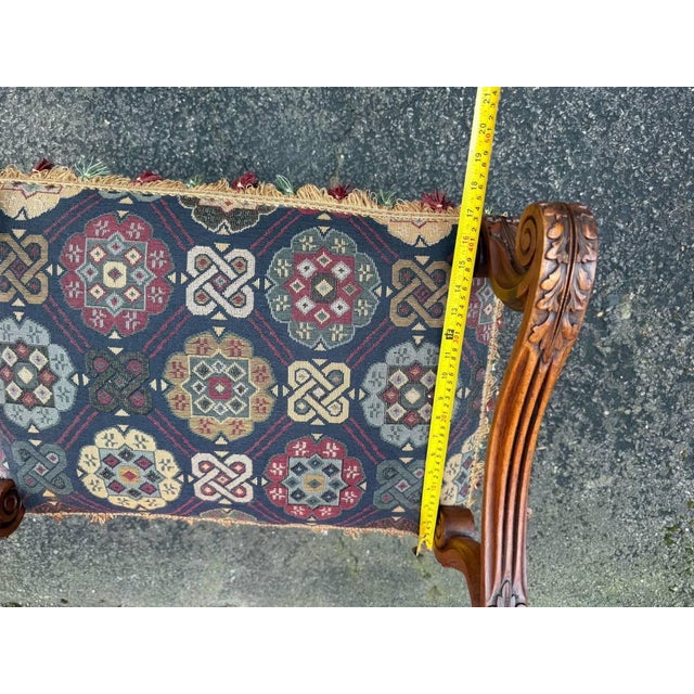 Late 20th Century Vintage French Louis XIII Style Os De Mouton Backless Bench For Sale - Image 10 of 14