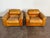 Vintage 1970's Italian Cognac Leather Lounge Chairs For Sale - Image 12 of 16