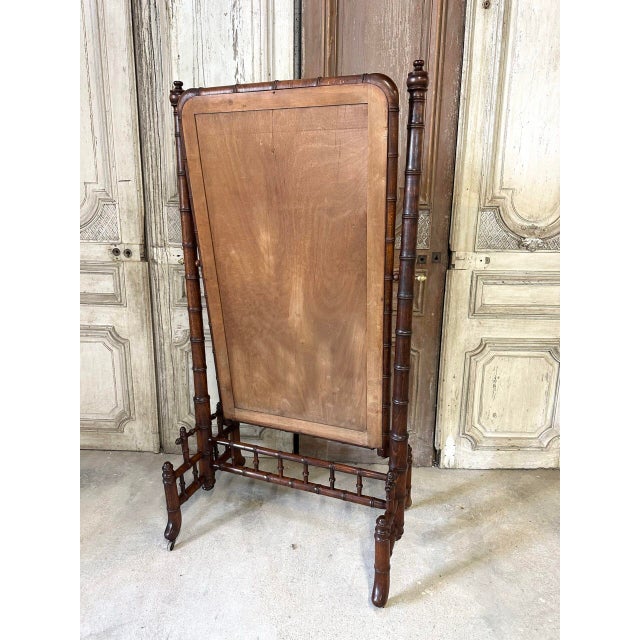 Faux Bamboo Cheval Mirror, 1900s For Sale - Image 11 of 12