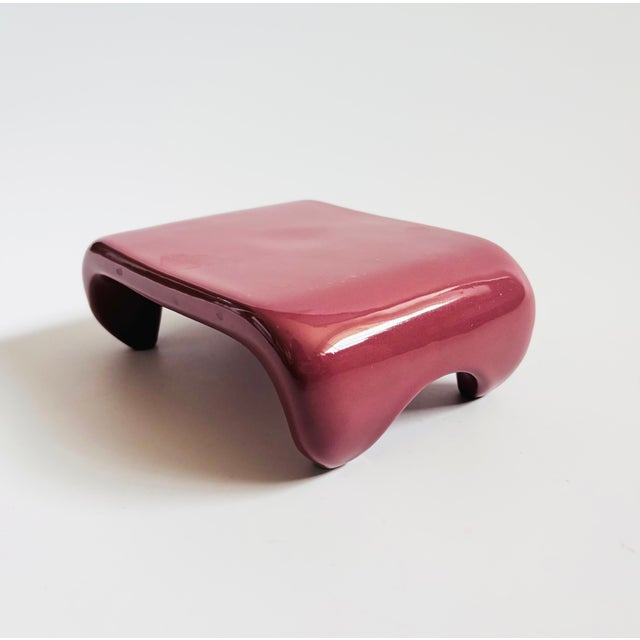 Postmodern Haeger Pink Ceramic Pedestal For Sale - Image 3 of 8