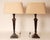 French Vintage French Traditional Neoclassical Tablelamps Cast Iron Bronze With Beige Linen Shade - A Pair For Sale - Image 3 of 9
