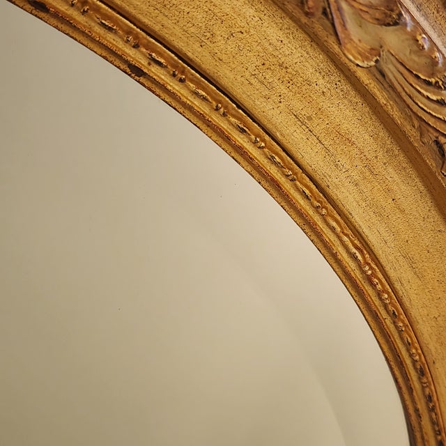 36" Large Gold Gilt Federal Acanthus Molding Wall Mirror For Sale In New York - Image 6 of 12