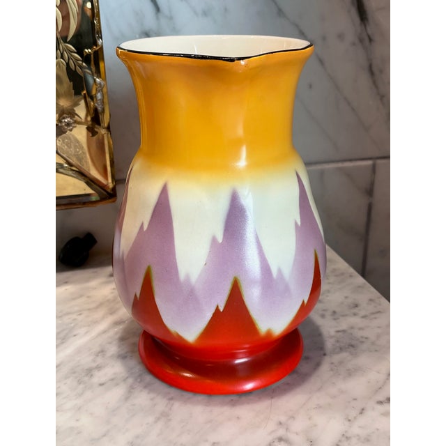 1930s Art Deco Hand-Painted Ditmar Urbach Pitcher From Czechoslovakia For Sale In Saint Louis - Image 6 of 7