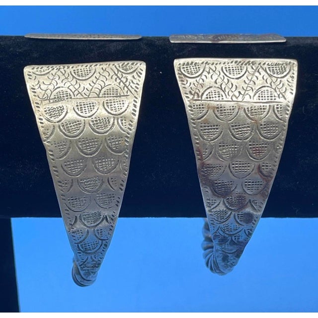 Hmong Hill / Yao People Tribal Silver Cuff Bracelets. Unique set. Unisex. Beautiful patina on these vintage engraved...