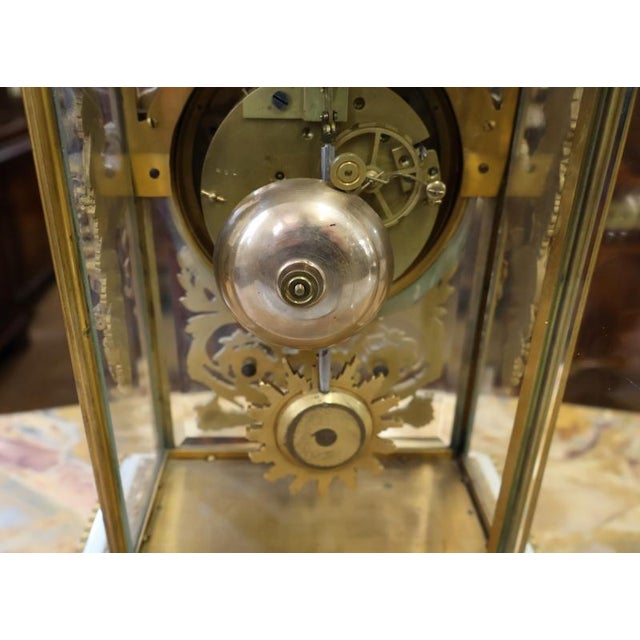 French Napoleon III Bronze & Glass Mantel Clock by Vincenti & Cie Circa 1870 For Sale - Image 11 of 16