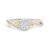 14K Yellow Gold Plated .925 Sterling Silver 1/4 Cttw Diamond Bypass and Halo Promise Ring (I-J Color ES13 For Sale