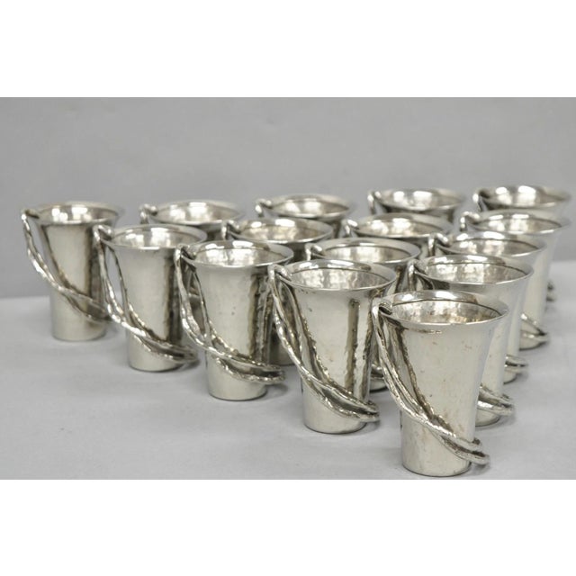 Late 20th Century Michael Aram Wisteria Collection Hammered Nickel Silver Plated Small 4" Vase For Sale - Image 13 of 15