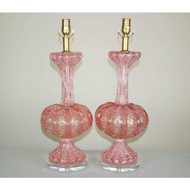 Vintage Murano Glass Lamps Pink Chairish