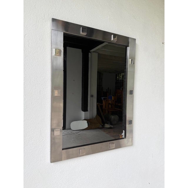 Vintage Chrome Mirror, 1970s For Sale - Image 16 of 18