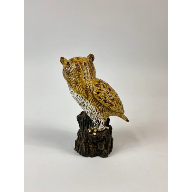Mid 19th Century Painted Porcelain Owl For Sale - Image 4 of 8
