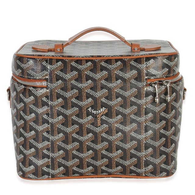 Goyard Gold Black Goyardine Canvas Muse Vanity Case For Sale - Image 4 of 8