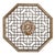 Raw Wood Octagonal Phoenix Birds Flower Geometric Pattern Wall Panel For Sale