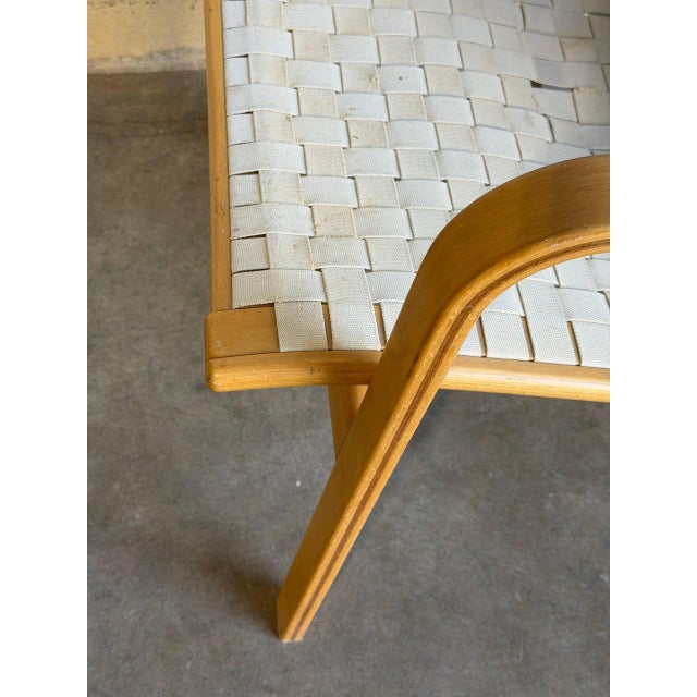 Wood Vintage Swedish Bentwood Lounge Chair Woven Sling Seat Mid Century Modern 1970s For Sale - Image 7 of 9