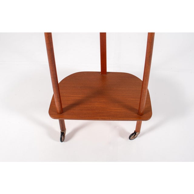 Mid-Century Modern Teak Gentlemans Valet Stand on Wheels, 1960s For Sale - Image 11 of 12