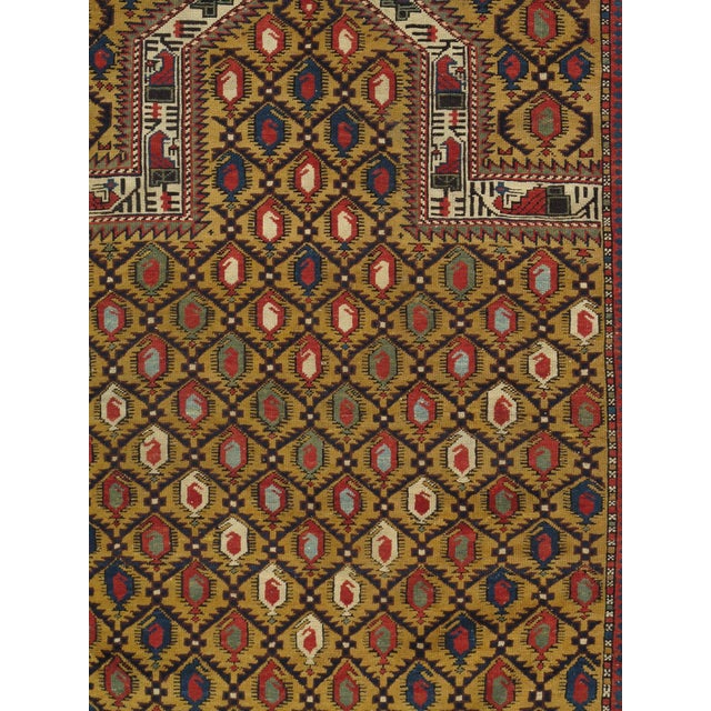 Late 19th Century Gold Ground Antique Marasali Shirvan Prayer Rug, Hand-Knotted, Wool Oriental Rug For Sale - Image 5 of 5
