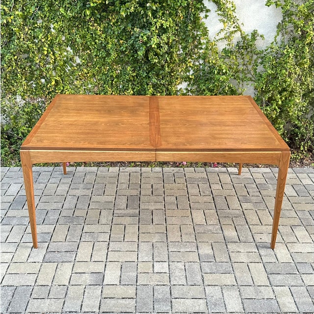 Mid-Century Modern 1960s Restored Mid Century Lane Rhythm Walnut Dining Table With Two Leaves For Sale - Image 3 of 13