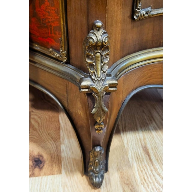 Vintage French Style Japanese Tansu Painted Bronze & Marble Top Commode Dresser For Sale - Image 17 of 18