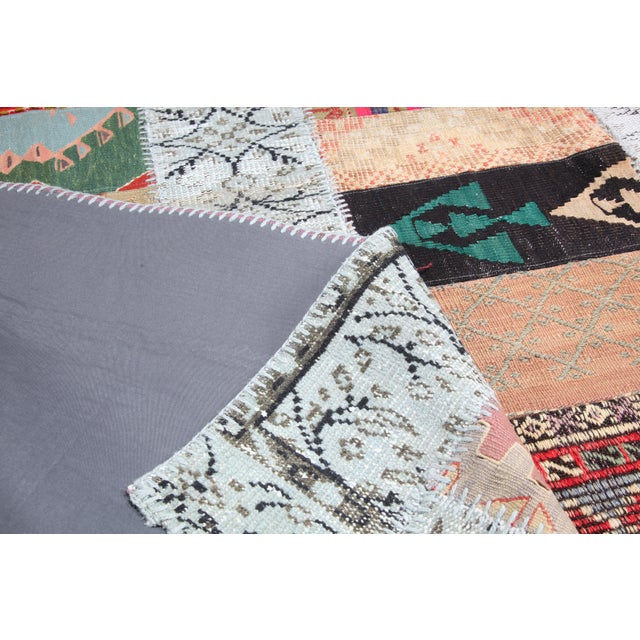 Artisan Vintage Patchwork Rug Crafted From Handwoven Rugs and Kilims - 6' 8'' X 8' 5'' For Sale - Image 4 of 10