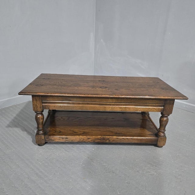 Brown Plank Coffee Table in Oak For Sale - Image 8 of 8