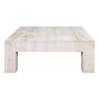 Vintage Italian Modern Sculptural Travertine Coffee Table, 1970s For Sale