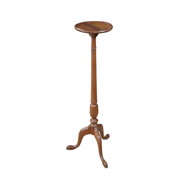 American Vintage Bartley Collection Queen Anne Style Solid Cherry Candle Stand Pedestal For Sale - Image 3 of 18