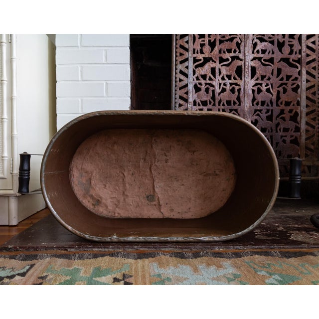 Antique Copper Boiler or Washtub for Planter Beverage Cooler or Firewood Holder For Sale - Image 13 of 17