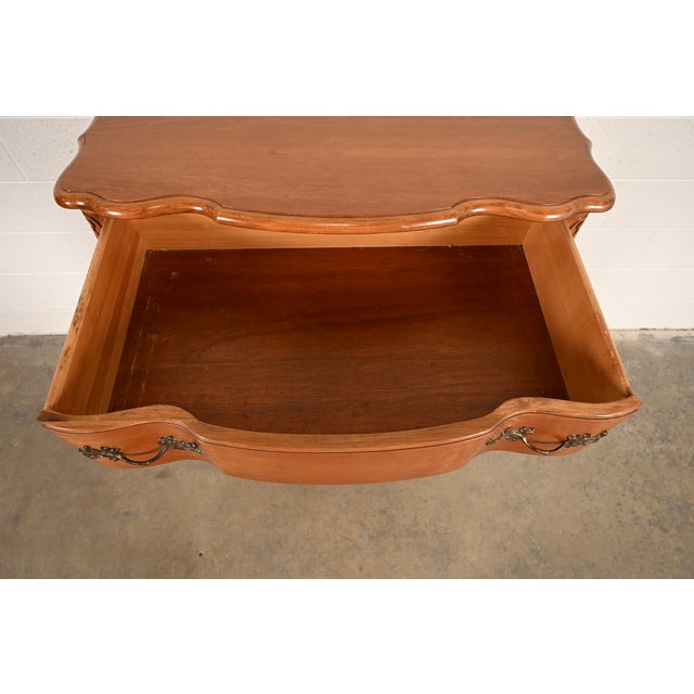Wood Kent Coffey French Provincial Louis XV Carved Cherry Wood Highboy Dresser, Circa 1960s For Sale - Image 7 of 16