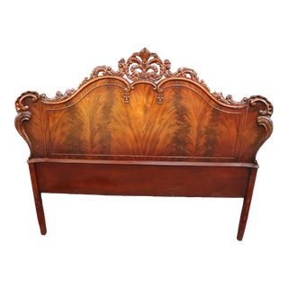 Mahogany Flame Double Headboard For Sale