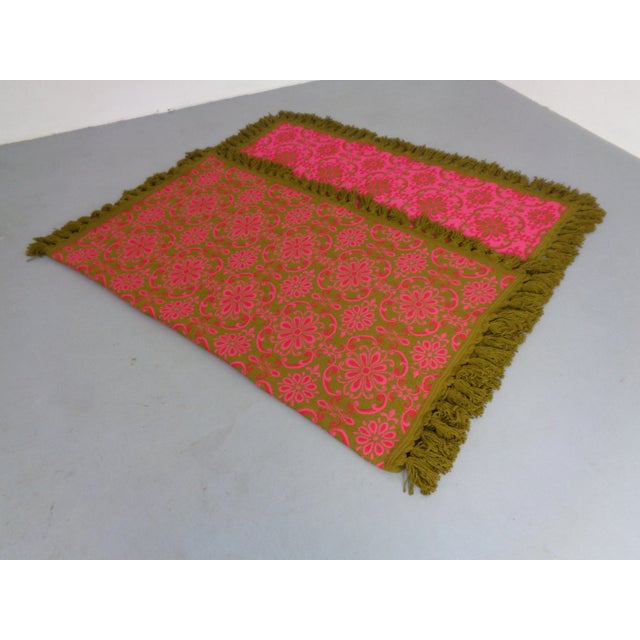 Forest Green Large Barocco World Creations Wool Bedspread by Bolis, Italy, 1970s For Sale - Image 8 of 18