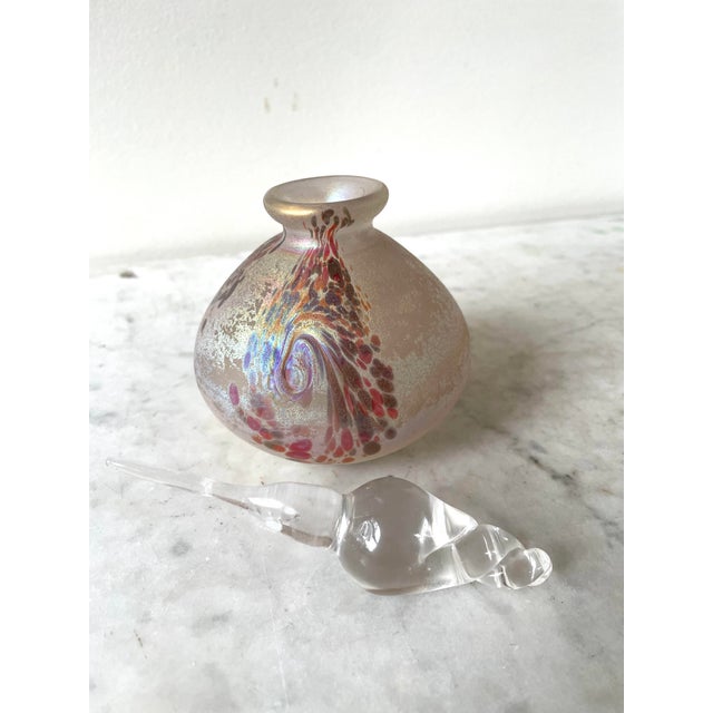 Mid 20th Century Vintage Hand Blown Art Glass Perfume Bottle For Sale - Image 5 of 7