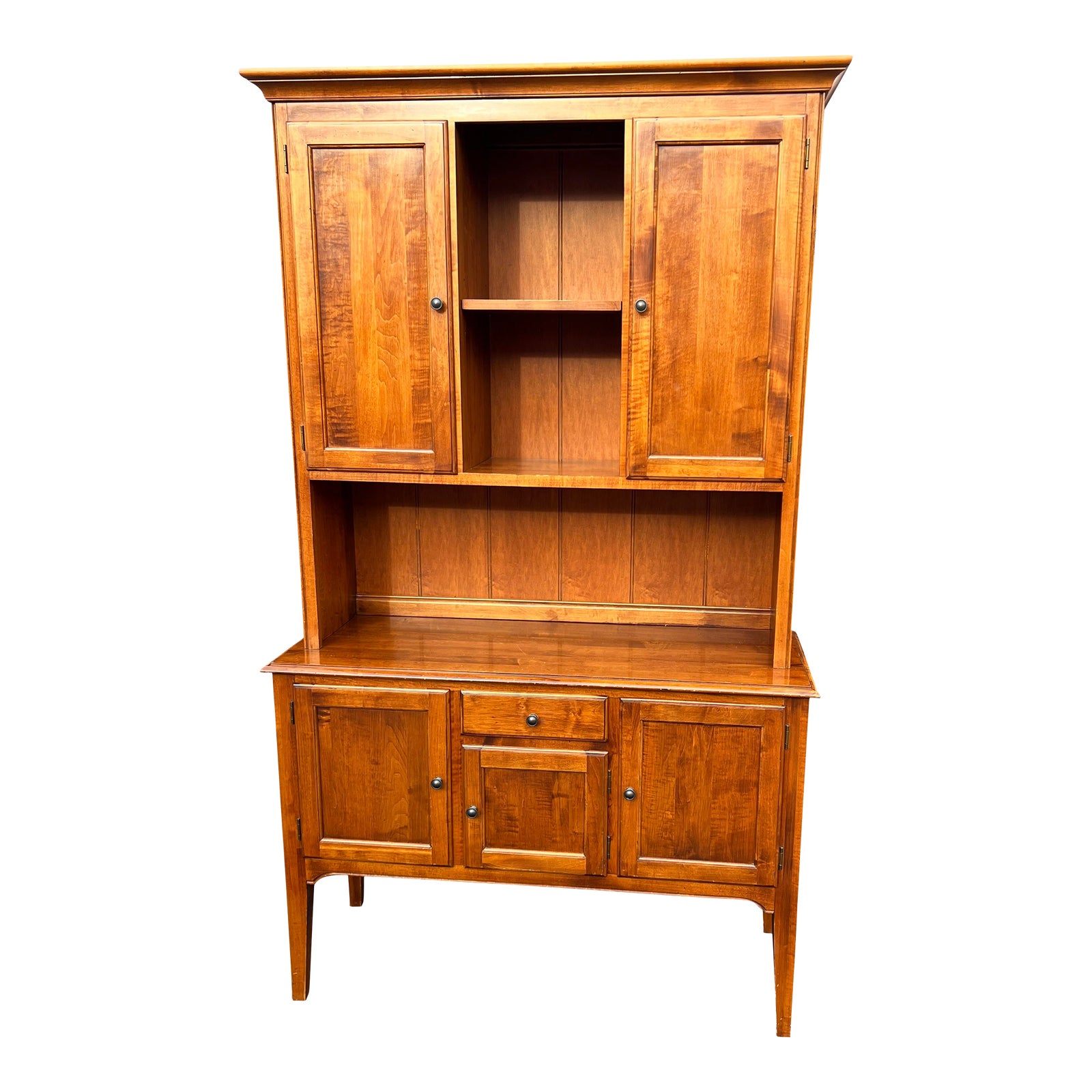 Late 20th Century Ethan Allen Cabinet Hutch in 2 Parts | Chairish