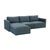 Boho Chic Willow Misty Blue with Pale Blue Piping Modular 4-Piece Performance Velvet Sectional For Sale - Image 3 of 7