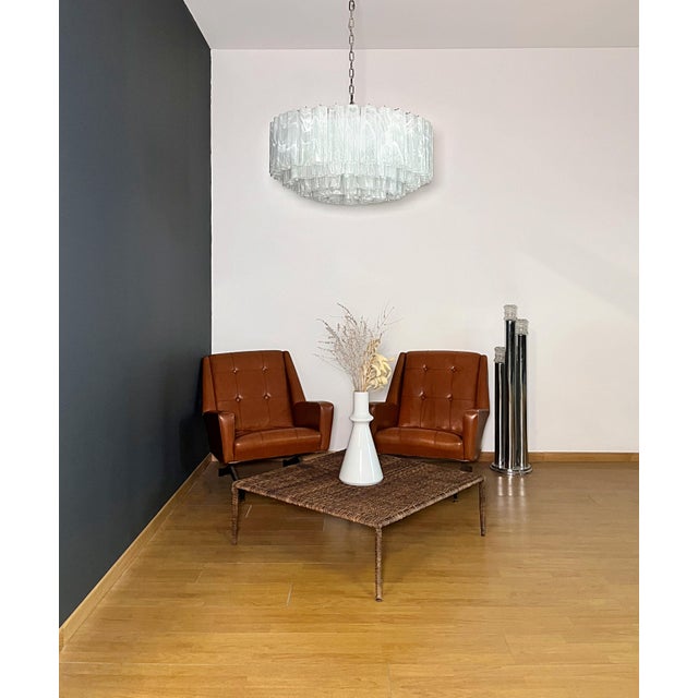 Large Murano Glass Chandelier in White Alabaster Glass Tube, 1990s For Sale - Image 11 of 18