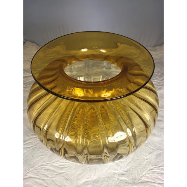 Mid-Century Modern Amber Empoli Glass Jar For Sale - Image 4 of 7