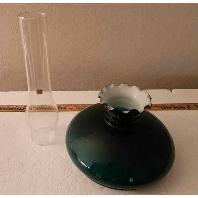 C Gray Chandlers 1882 Scotland Green Cased Glass Brass Gimble Wall Mount Lamp For Sale - Image 13 of 18