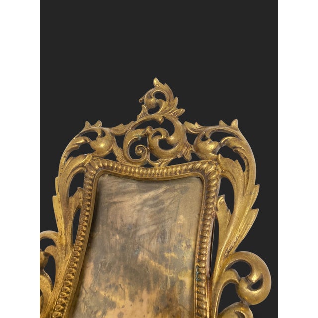 Rococo Gilt Bronze Photo Frame, France, 1800s For Sale - Image 10 of 18