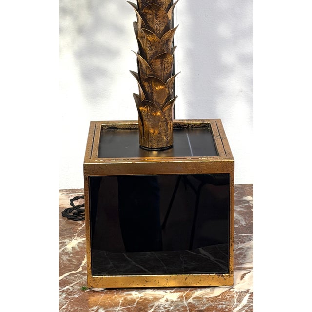 Late 20th Century Pair of Maison Jansen Style Gilt Metal Palm Tree Table Lamps For Sale - Image 14 of 15
