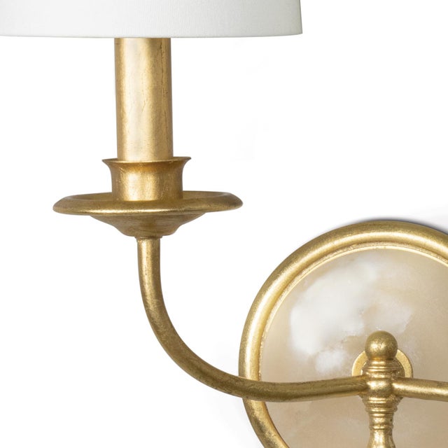 Traditional Southern Living Fisher Steel Double Sconce, Gold For Sale - Image 3 of 7