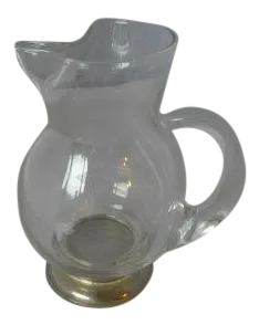 Vintage Sterling and Clear Glass Pitcher